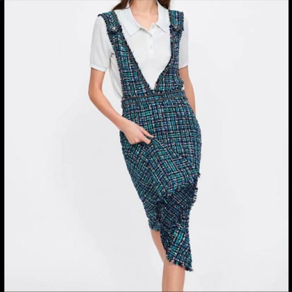 COPY - NWT ZARA TWEED OVERALL DRESS